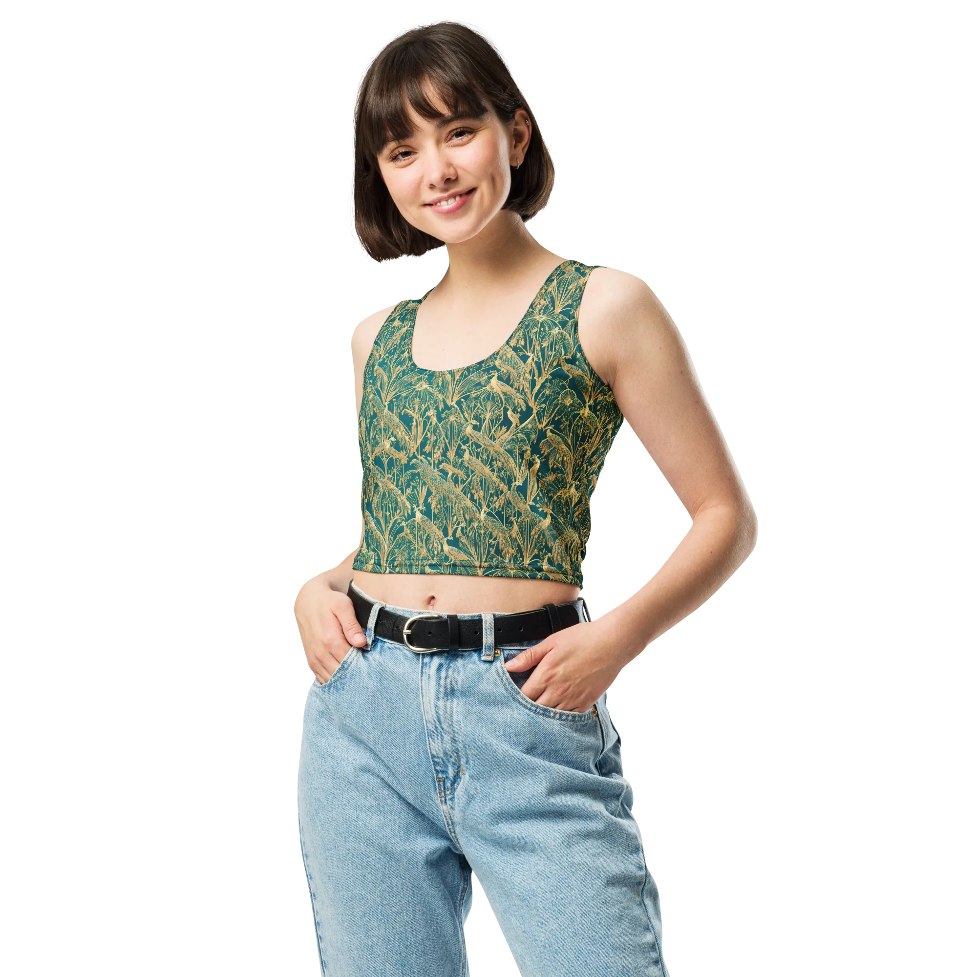 Peacock Palais on Crop Top — Front