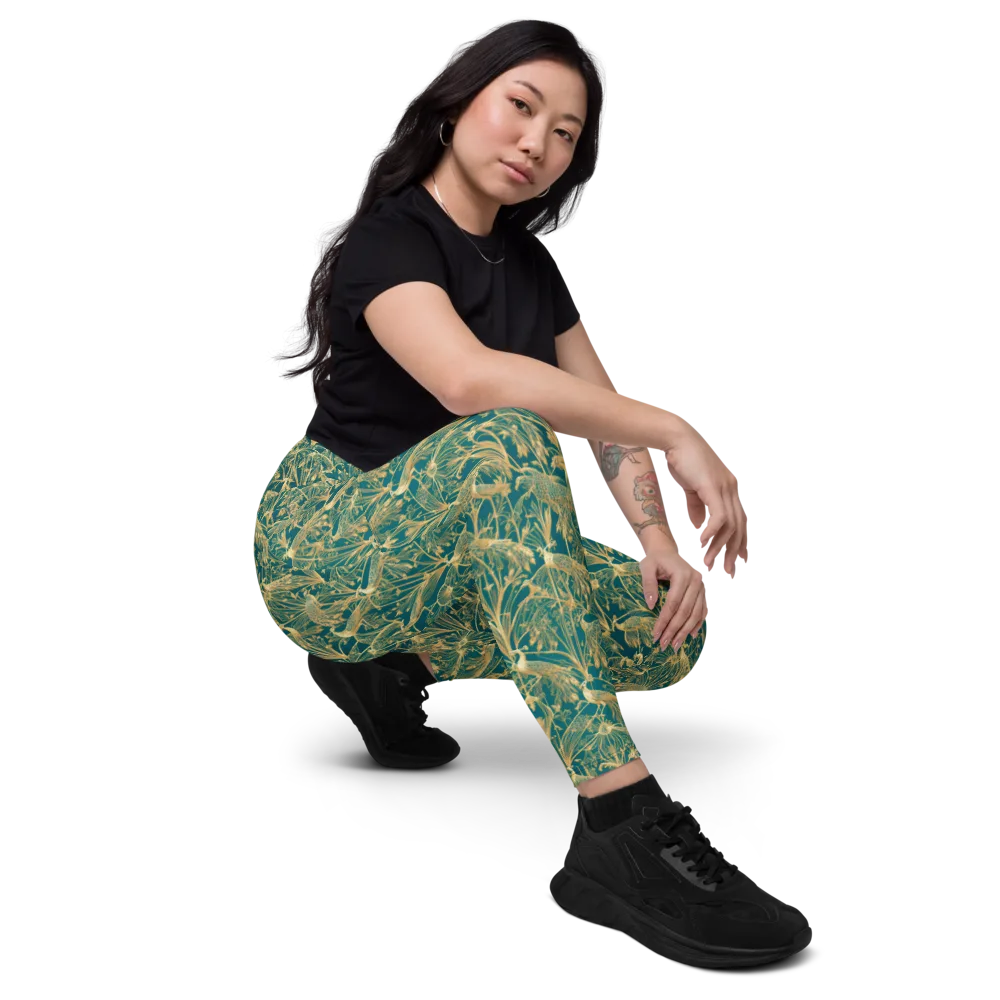 Peacock Palais on Leggings with Pockets — Right Front