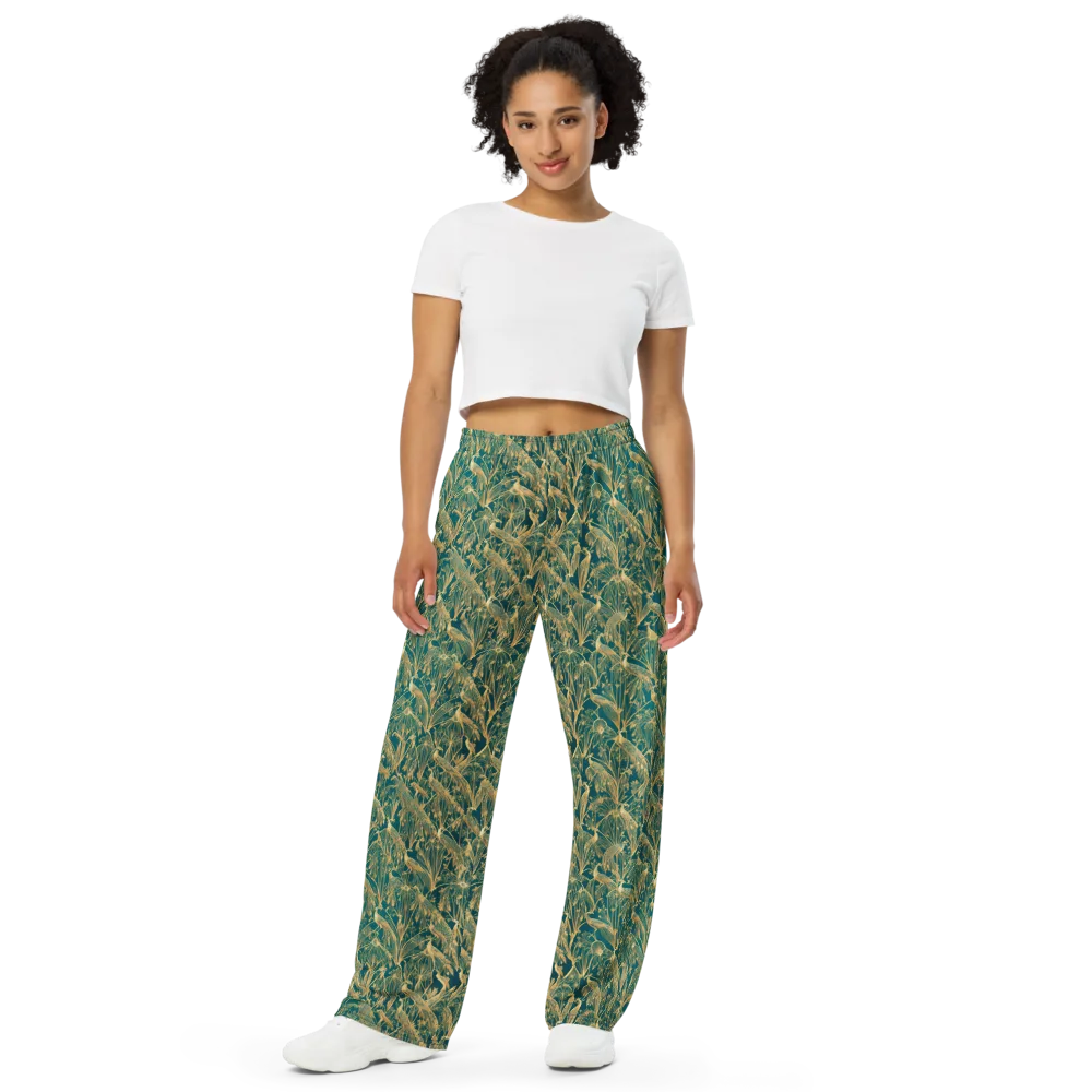 Peacock Palais on Wide-Leg Pants — Front