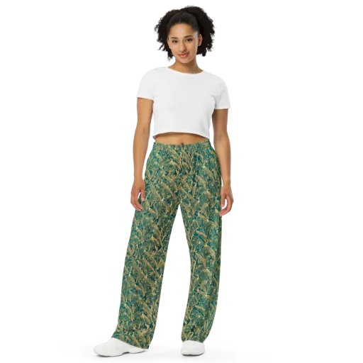 Peacock Palais on a Wide-Leg Pants