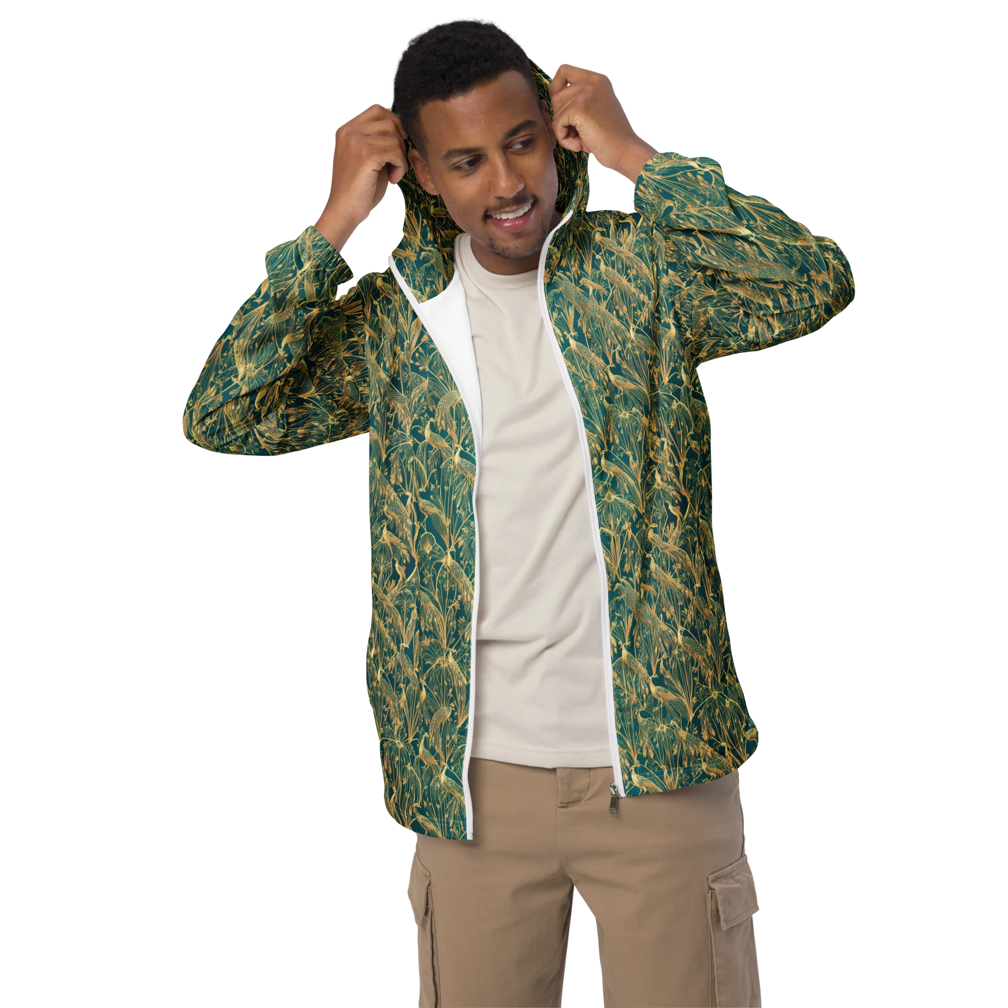 Peacock Palais on Men's Windbreaker — Front