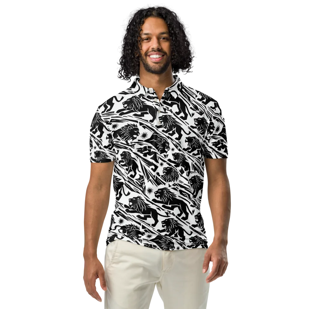 Blackmane Current on Men's Slim Fit Polo Shirt — Front