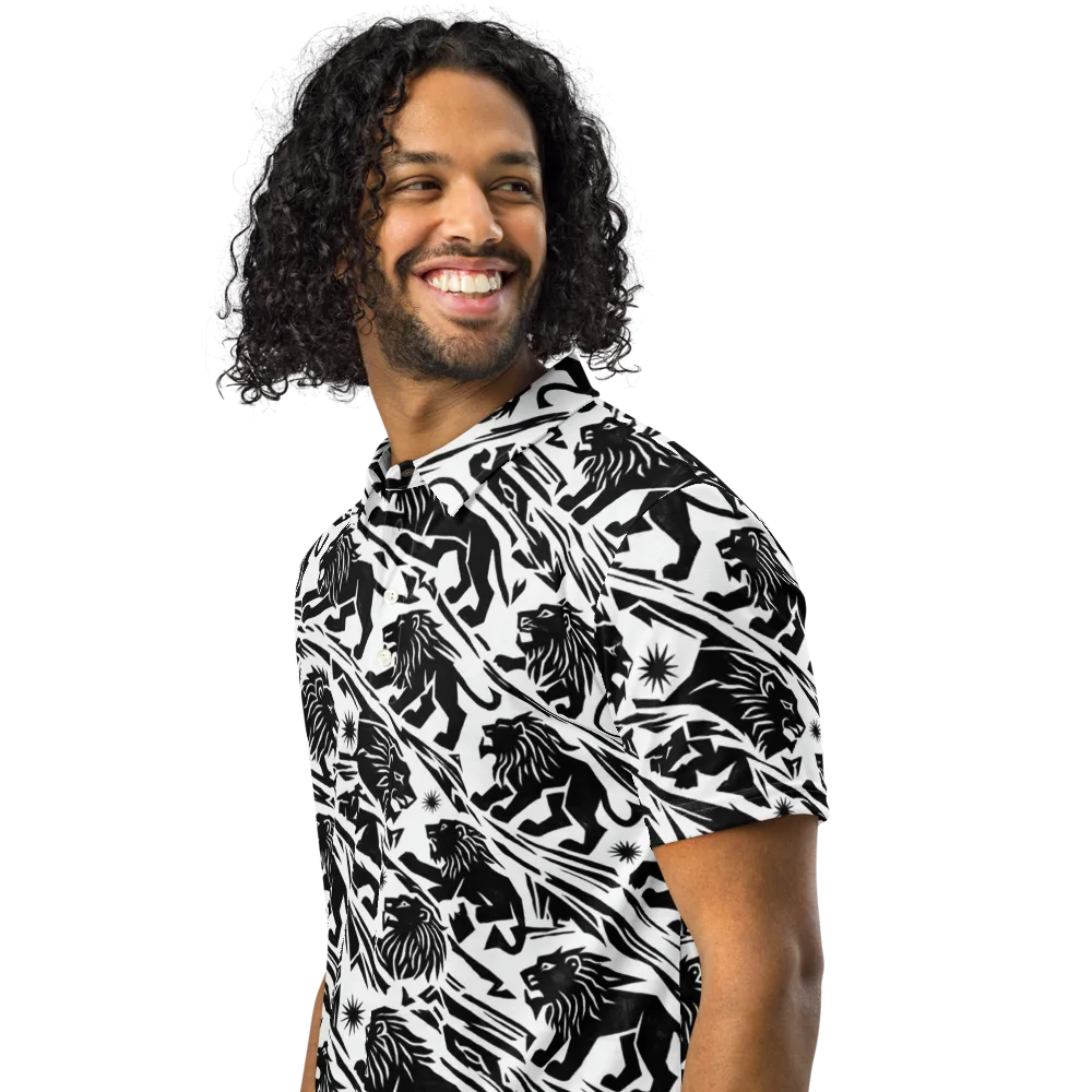 Blackmane Current on Men's Slim Fit Polo Shirt — Left Front
