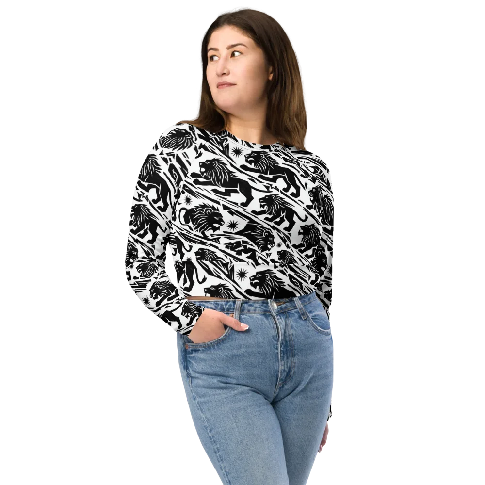 Blackmane Current on Long Sleeve Crop Top — Front