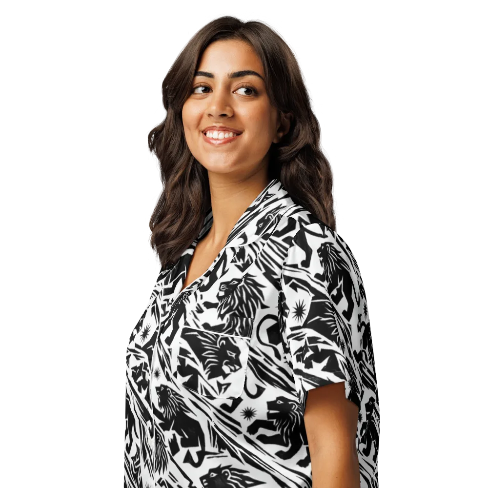 Blackmane Current on Women's Short Sleeve Pajama Top — Left Front