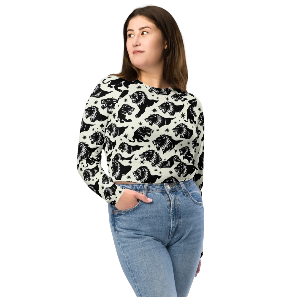 Midnight Pride on Long Sleeve Crop Top — Front