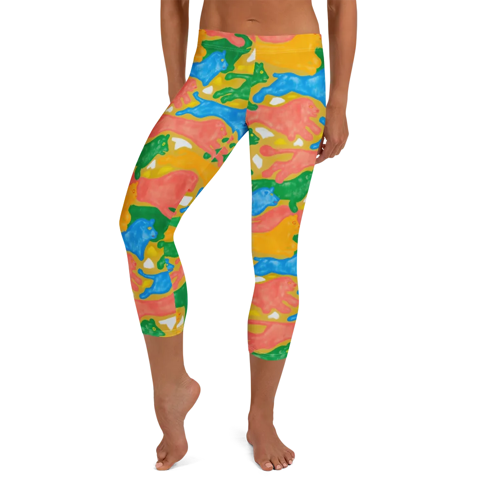 Color Run on Capri Leggings — Front
