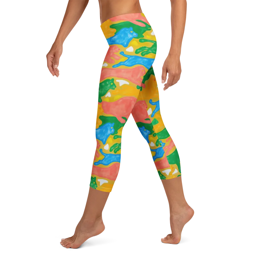 Color Run on Capri Leggings — Left