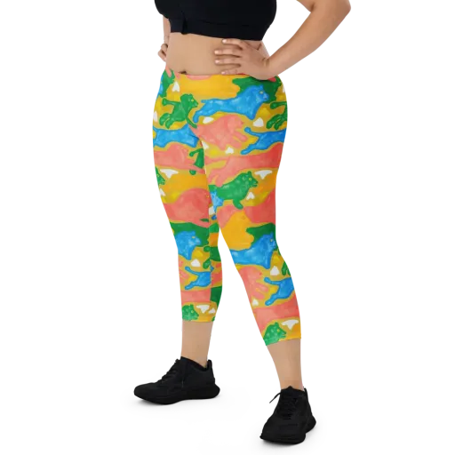 Color Run on a Capri Leggings