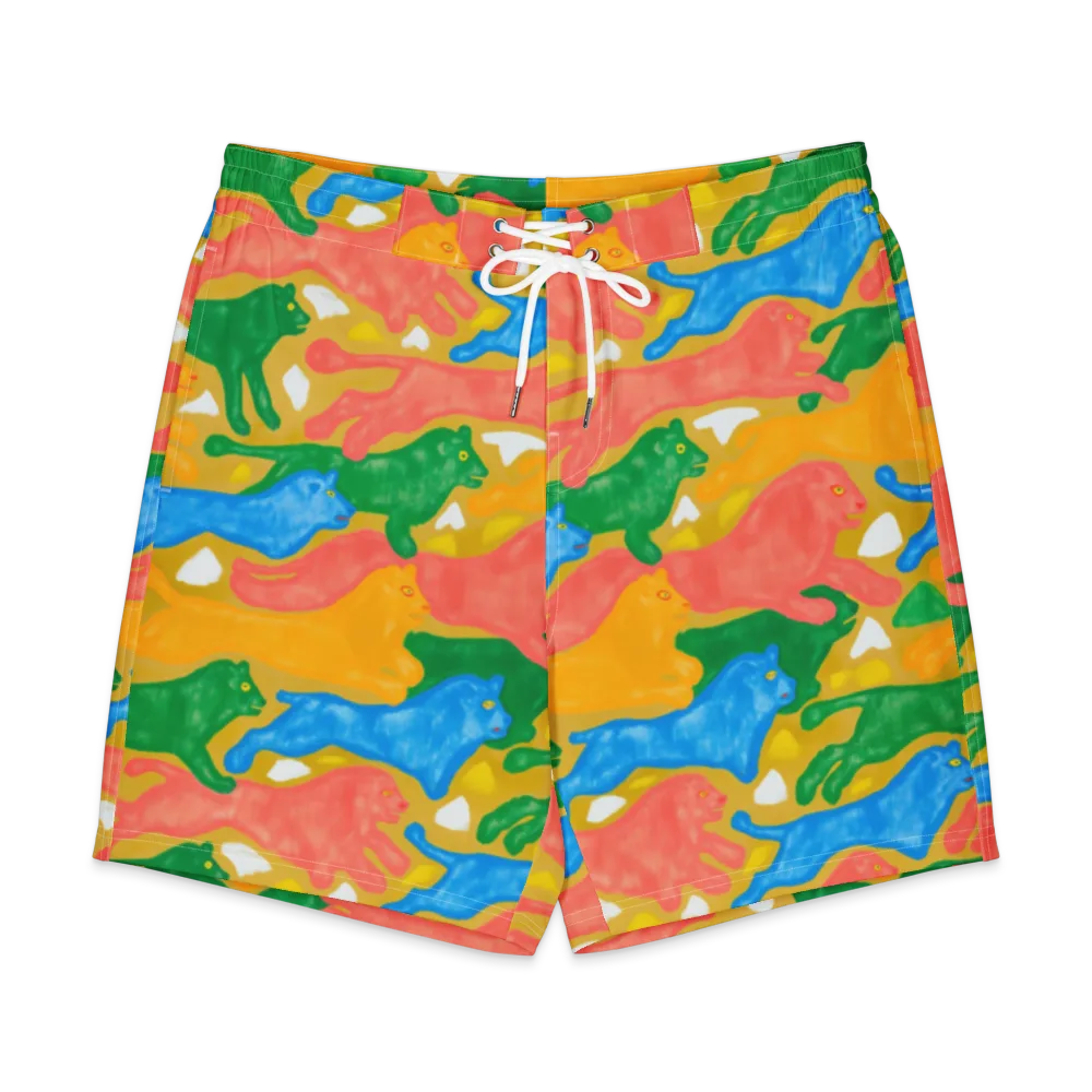 Color Run on Men's Board Shorts — Front