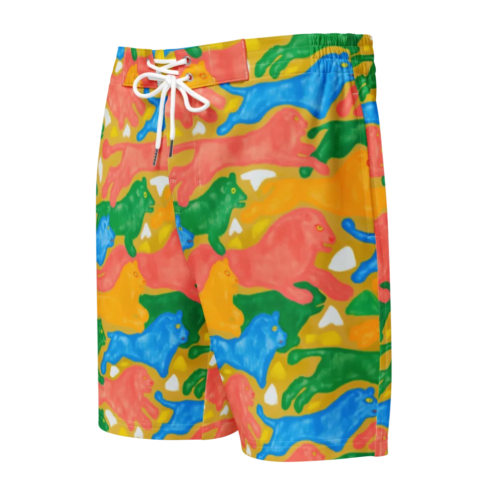 Color Run on Men's Board Shorts — Front