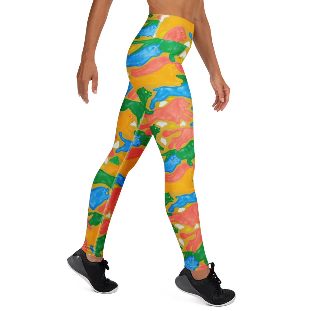 Color Run on Yoga Leggings — Right