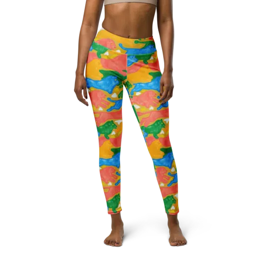Color Run on a Yoga Leggings