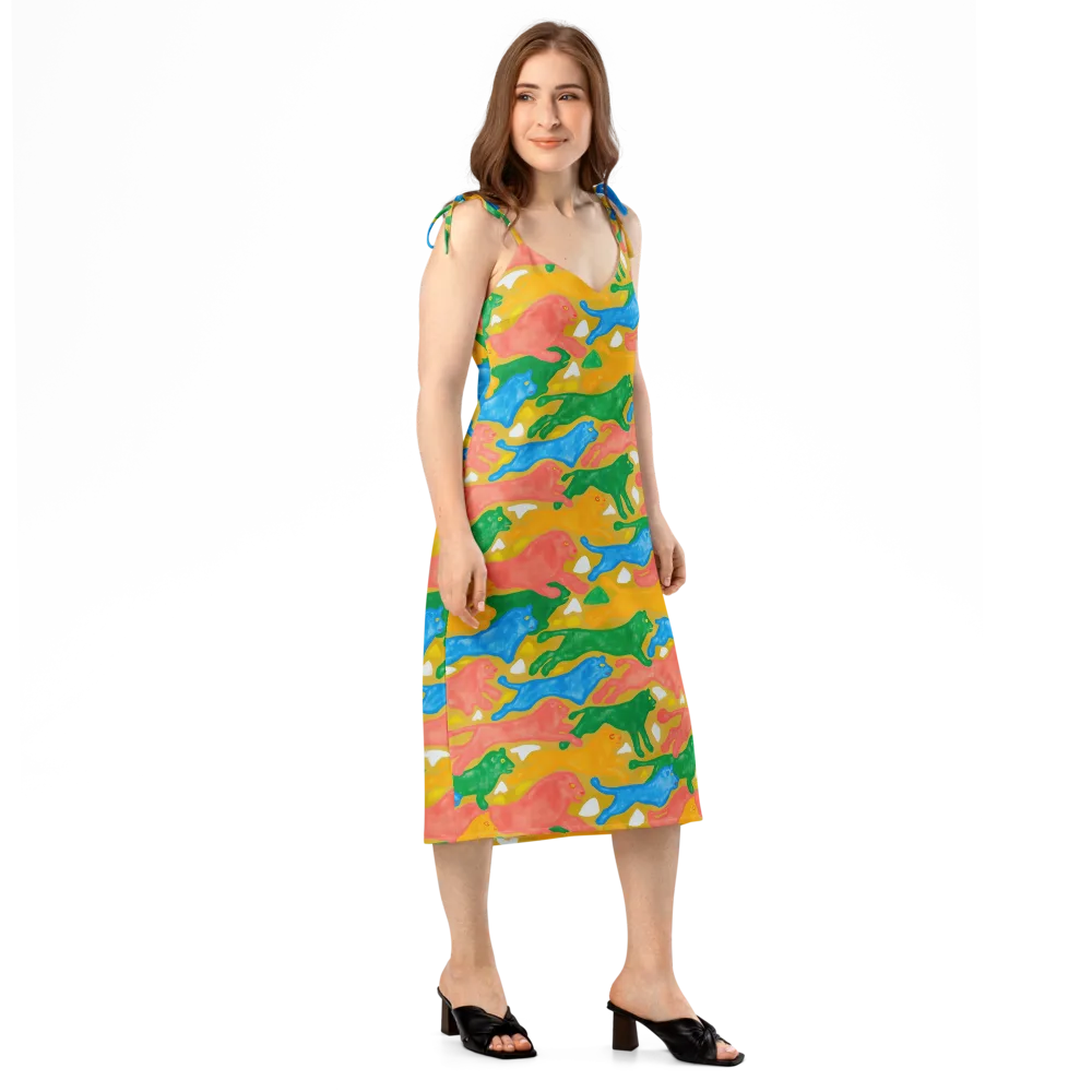 Color Run on Slip Dress — Right Front