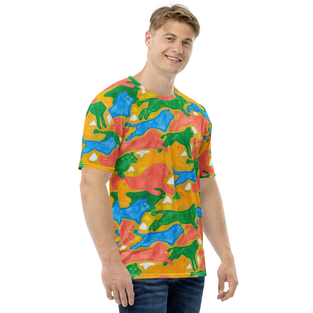 Color Run on Men's Crew Neck T-Shirt — Right