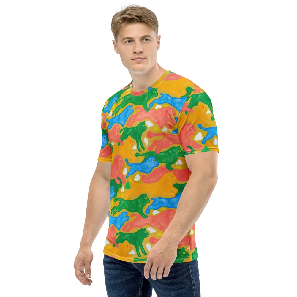 Color Run on Men's Crew Neck T-Shirt — Left