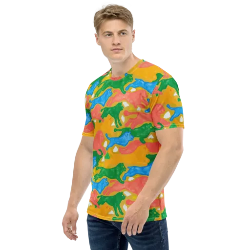 Color Run on a Men's Crew Neck T-Shirt