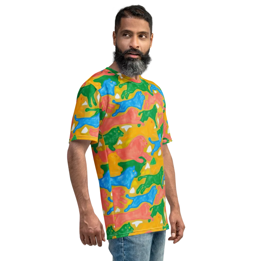 Color Run on Men's Crew Neck T-Shirt — Right