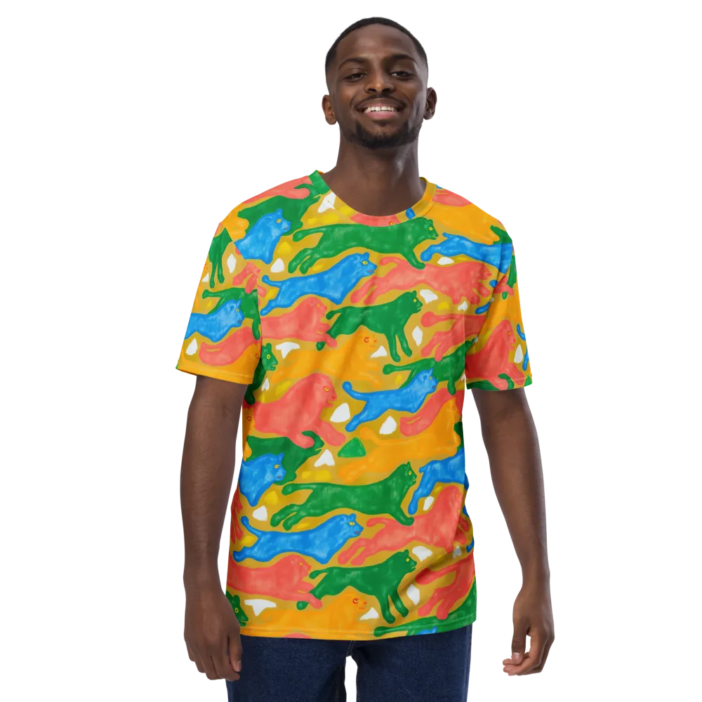 Color Run on Men's Crew Neck T-Shirt — Front