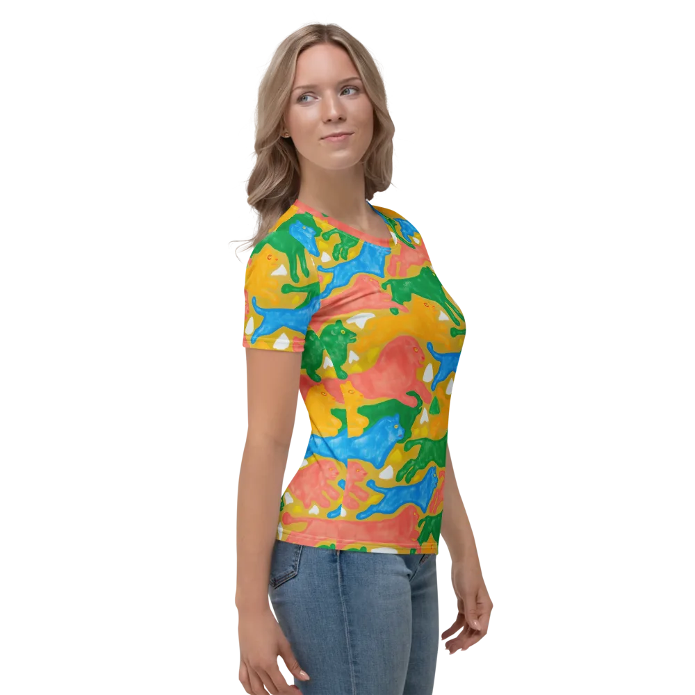 Color Run on Women's Crew Neck T-Shirt — Right