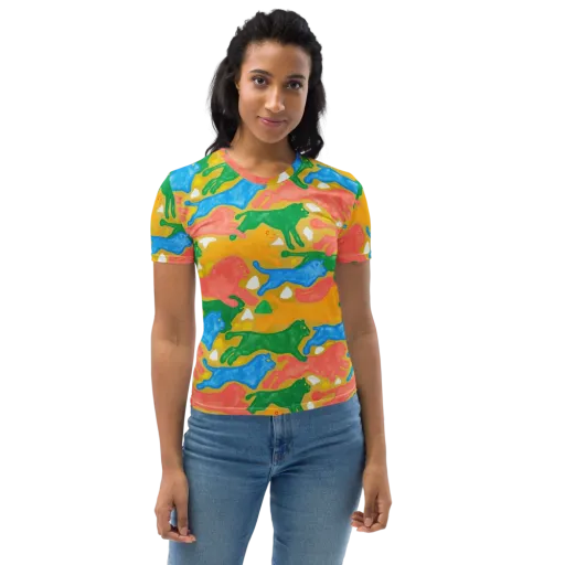 Color Run on a Women's Crew Neck T-Shirt