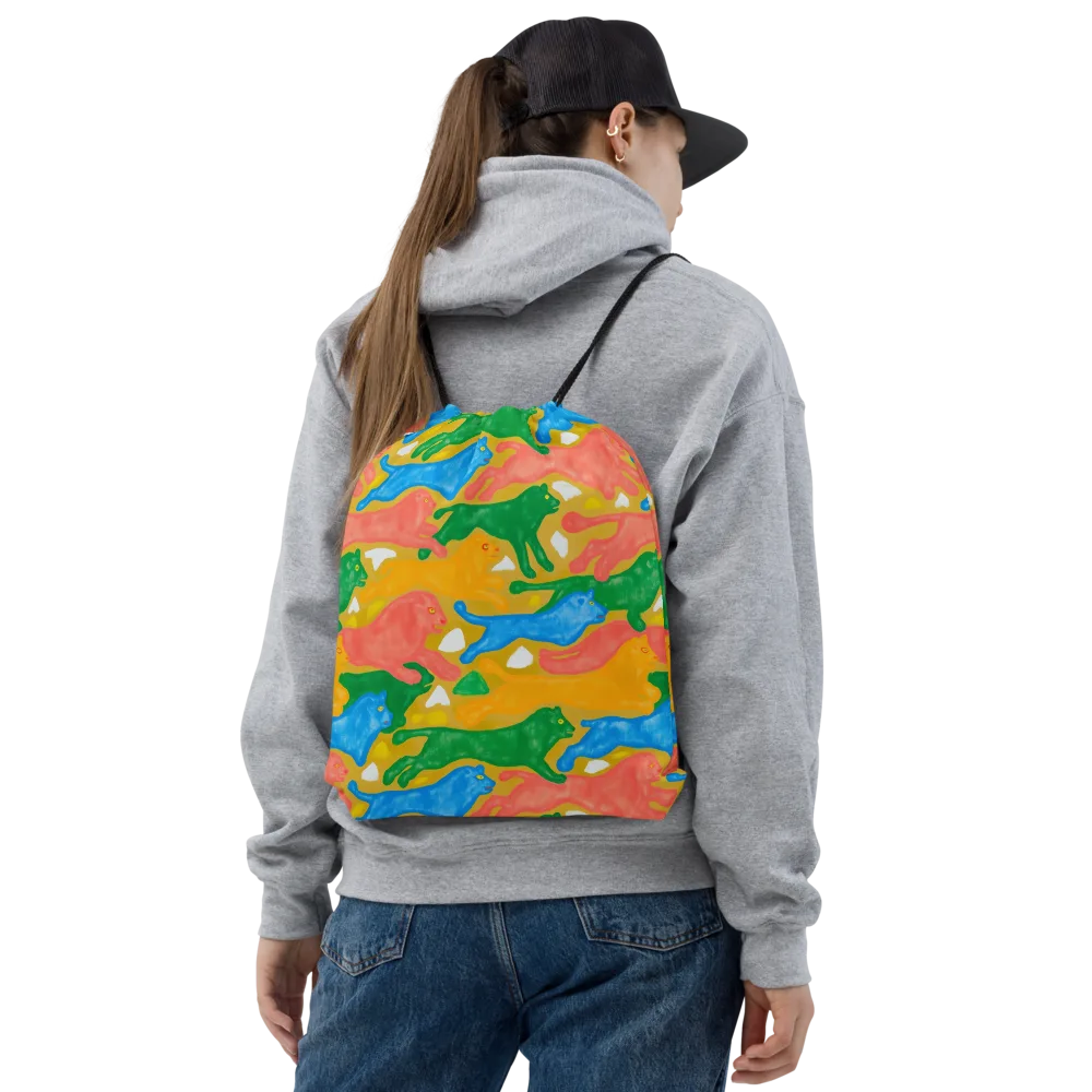 Color Run on Drawstring Bag — Front