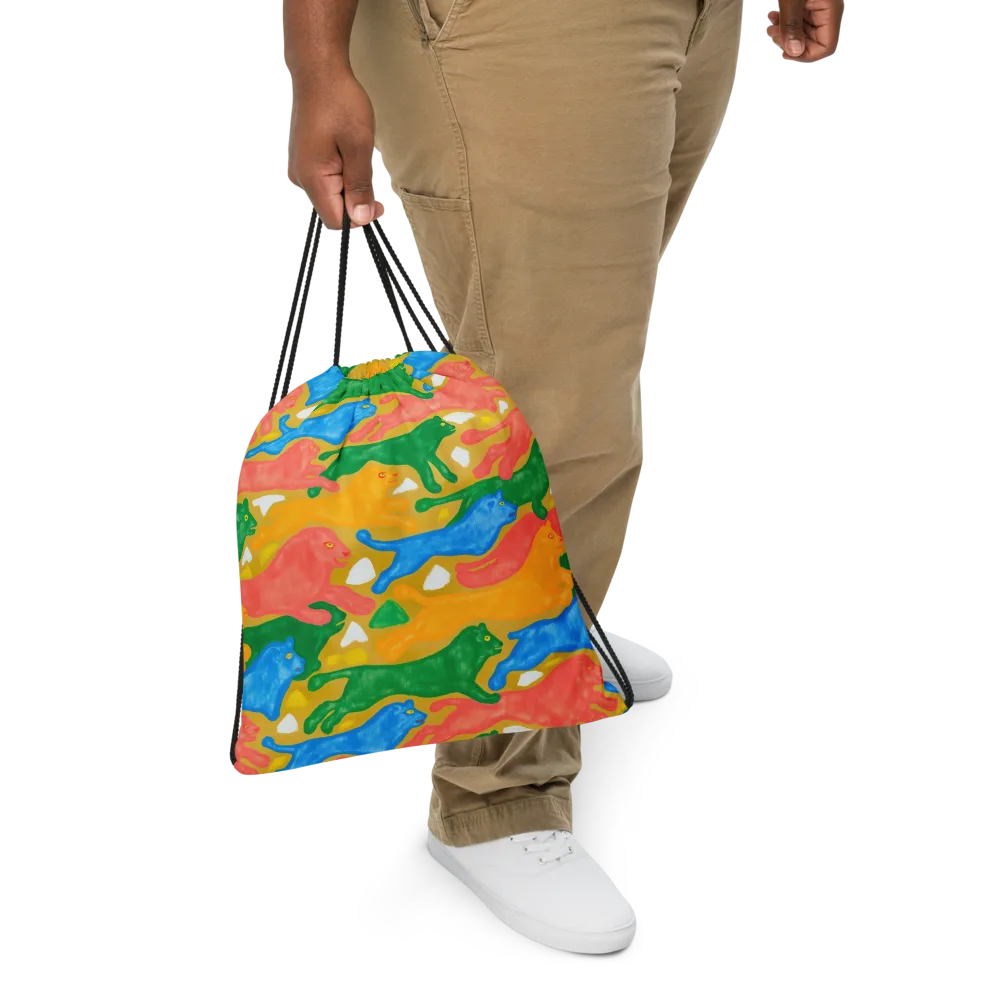 Color Run on Drawstring Bag — Front