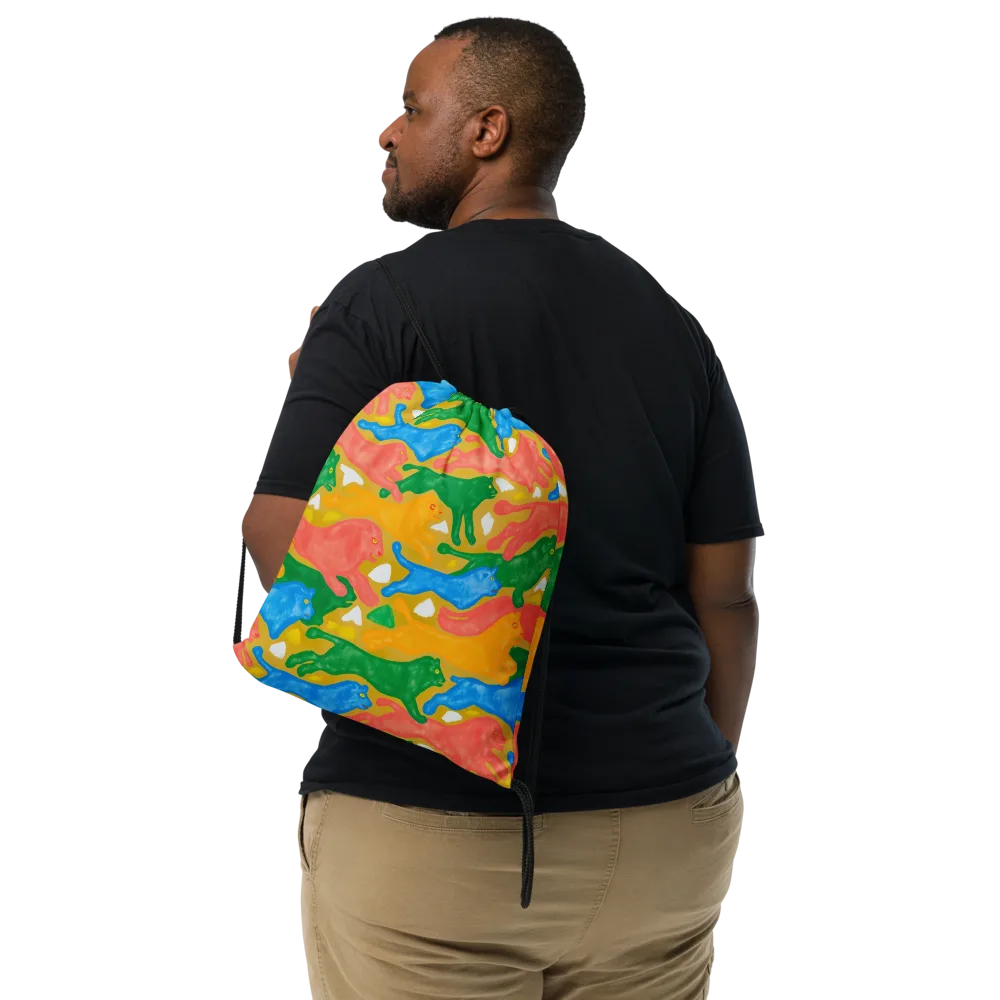 Color Run on Drawstring Bag — Front
