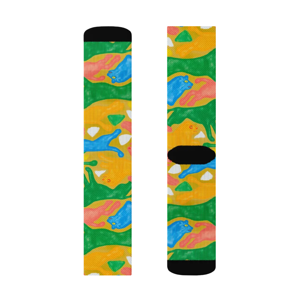 Color Run on Socks — Left Sock