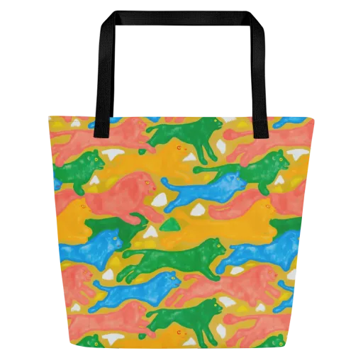 Color Run on a Large Tote Bag W/ Pocket
