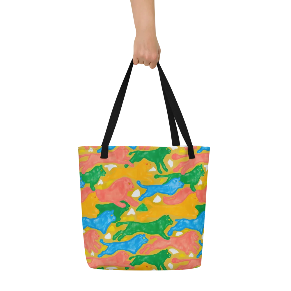 Color Run on Large Tote Bag W/ Pocket — Front