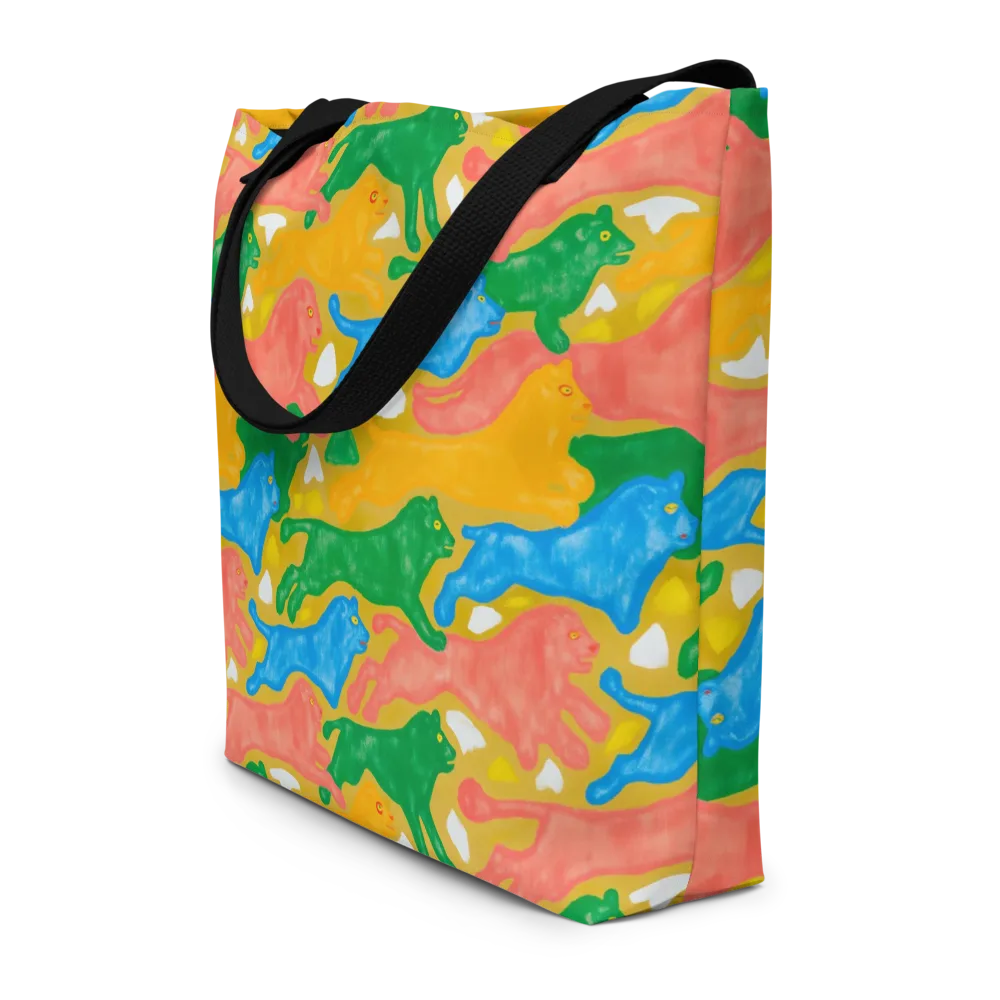 Color Run on Large Tote Bag W/ Pocket — Front