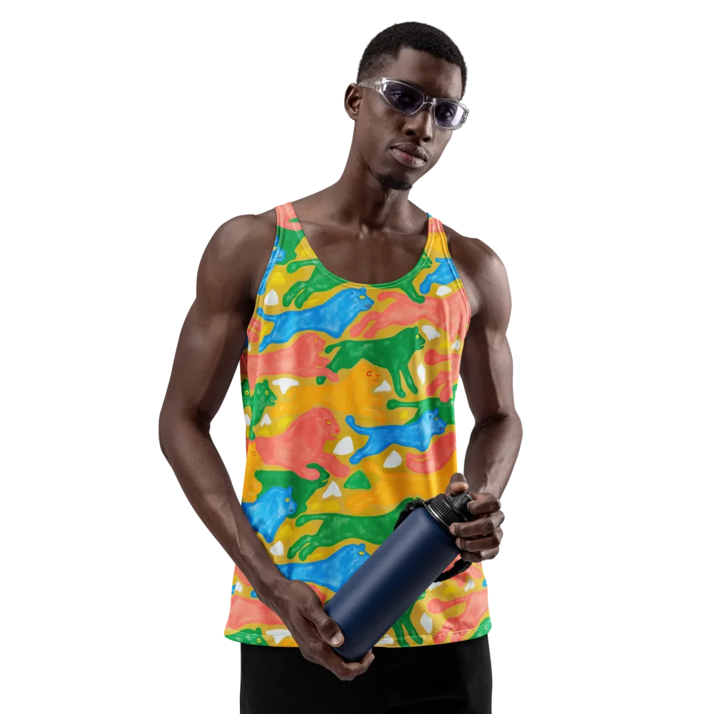 Color Run on Men's Tank Top — Front