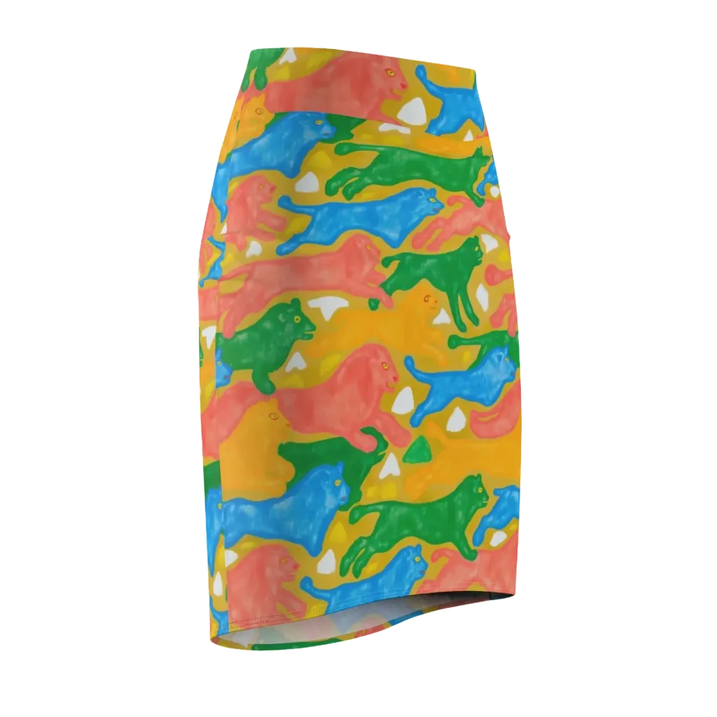 Color Run on Pencil Skirt — Front Side