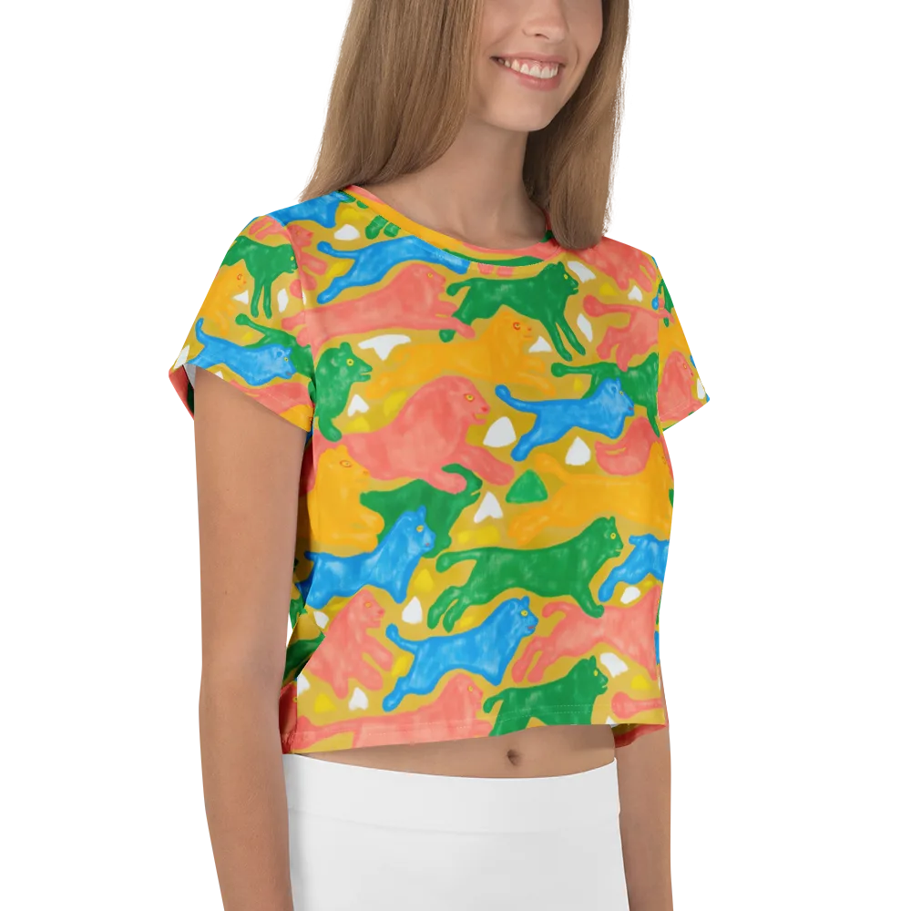 Color Run on Crop Tee — Right