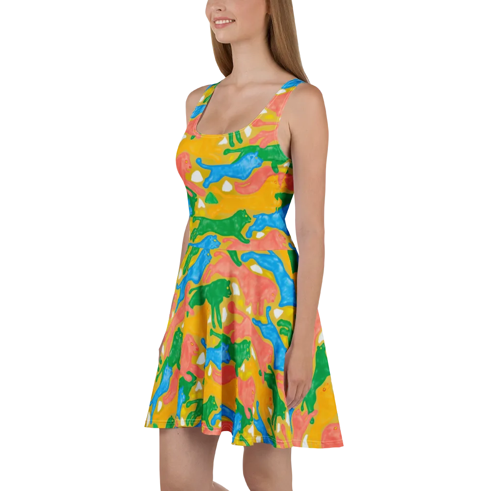 Color Run on Skater Dress — Left