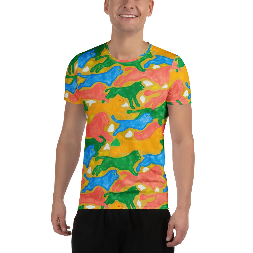 Color Run on Men's Athletic T-Shirt — Front
