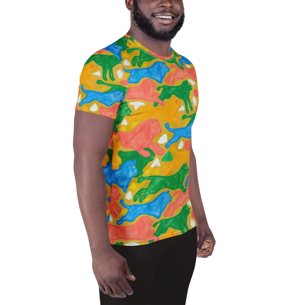Color Run on Men's Athletic T-Shirt — Right