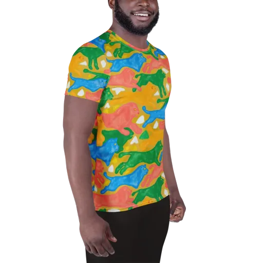 Color Run on a Men's Athletic T-Shirt