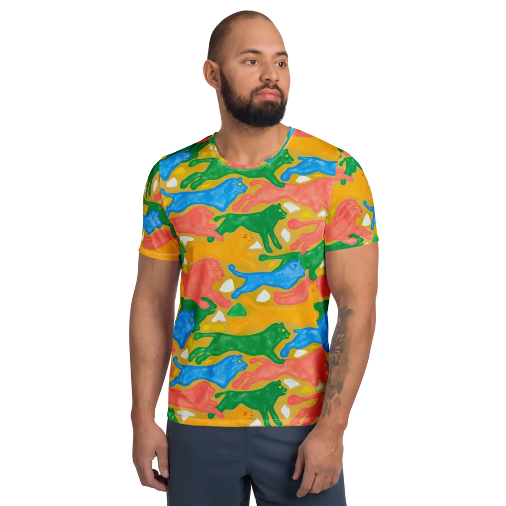 Color Run on Men's Athletic T-Shirt — Front