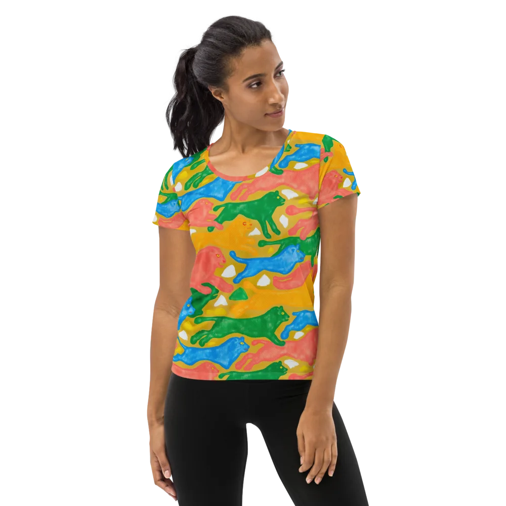 Color Run on Women's Athletic T-Shirt — Front