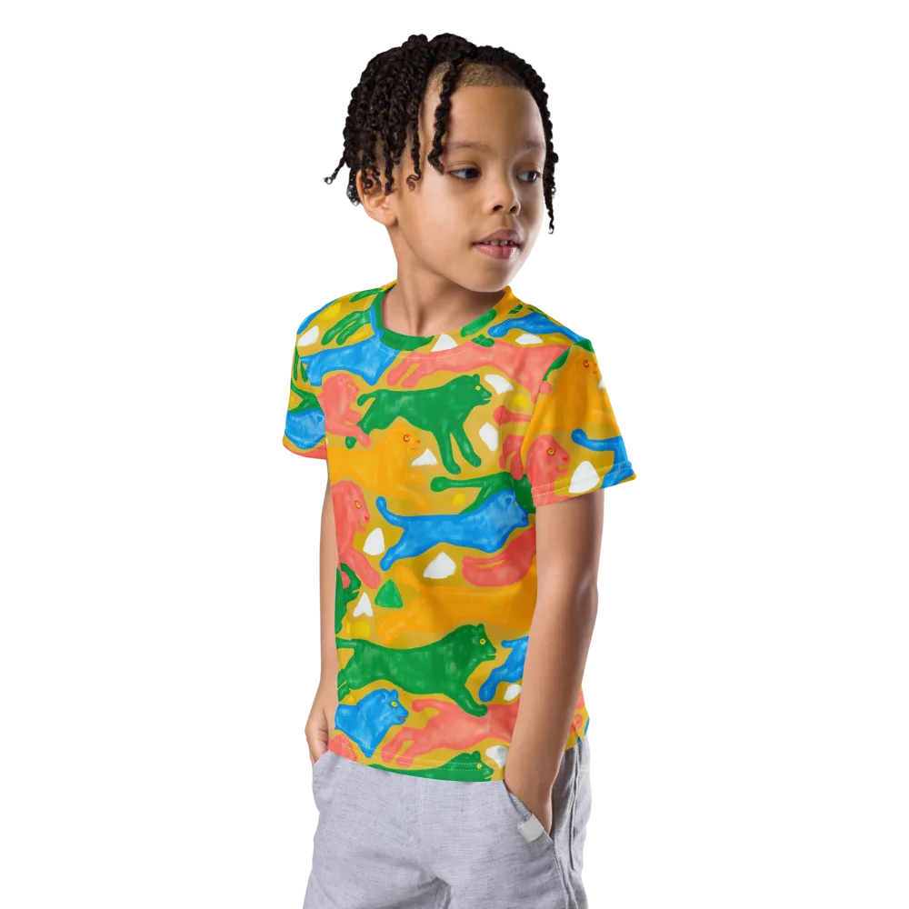Color Run on Kids Crew Neck T-Shirt — Left Front