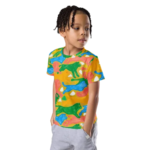Color Run on a Kids Crew Neck T-Shirt
