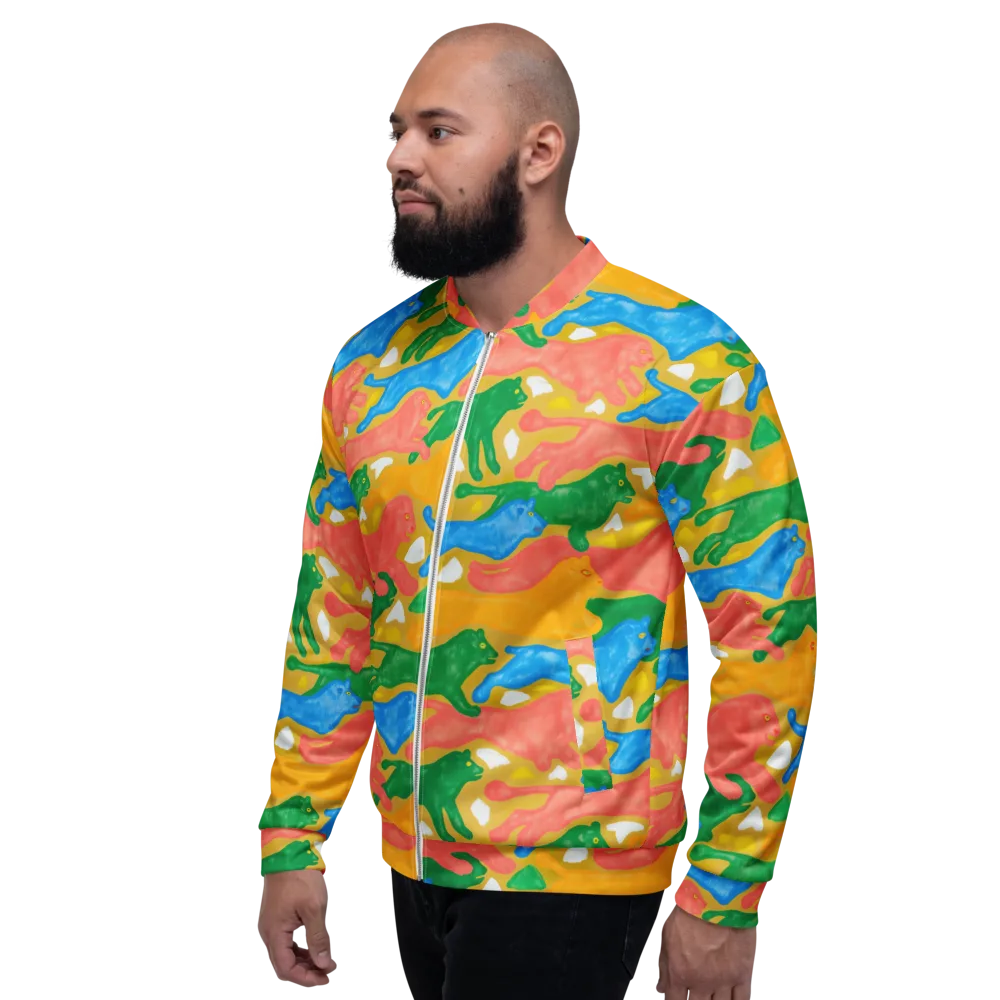 Color Run on Bomber Jacket — Left