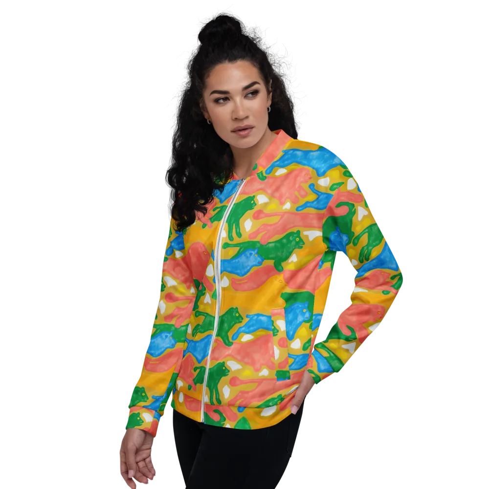 Color Run on Bomber Jacket — Left