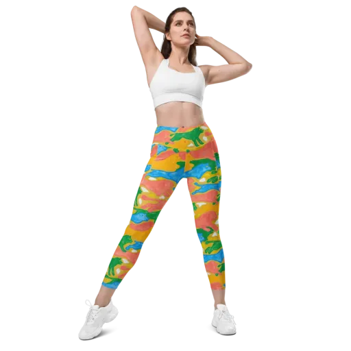Color Run on a Leggings with Pockets