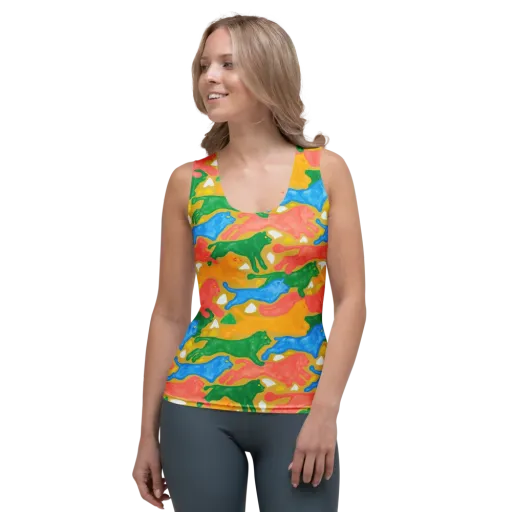Color Run on a Women's Tank Top