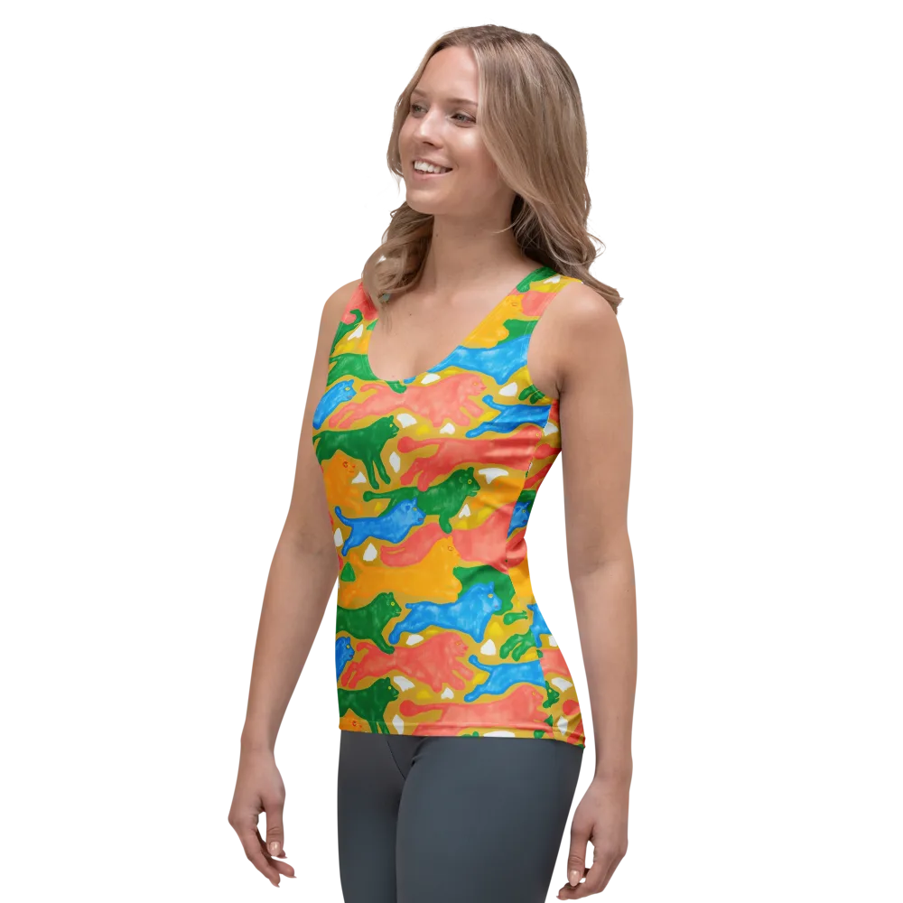 Color Run on Women's Tank Top — Left Front