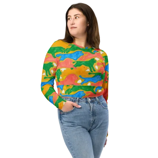 Color Run on a Long Sleeve Crop Top