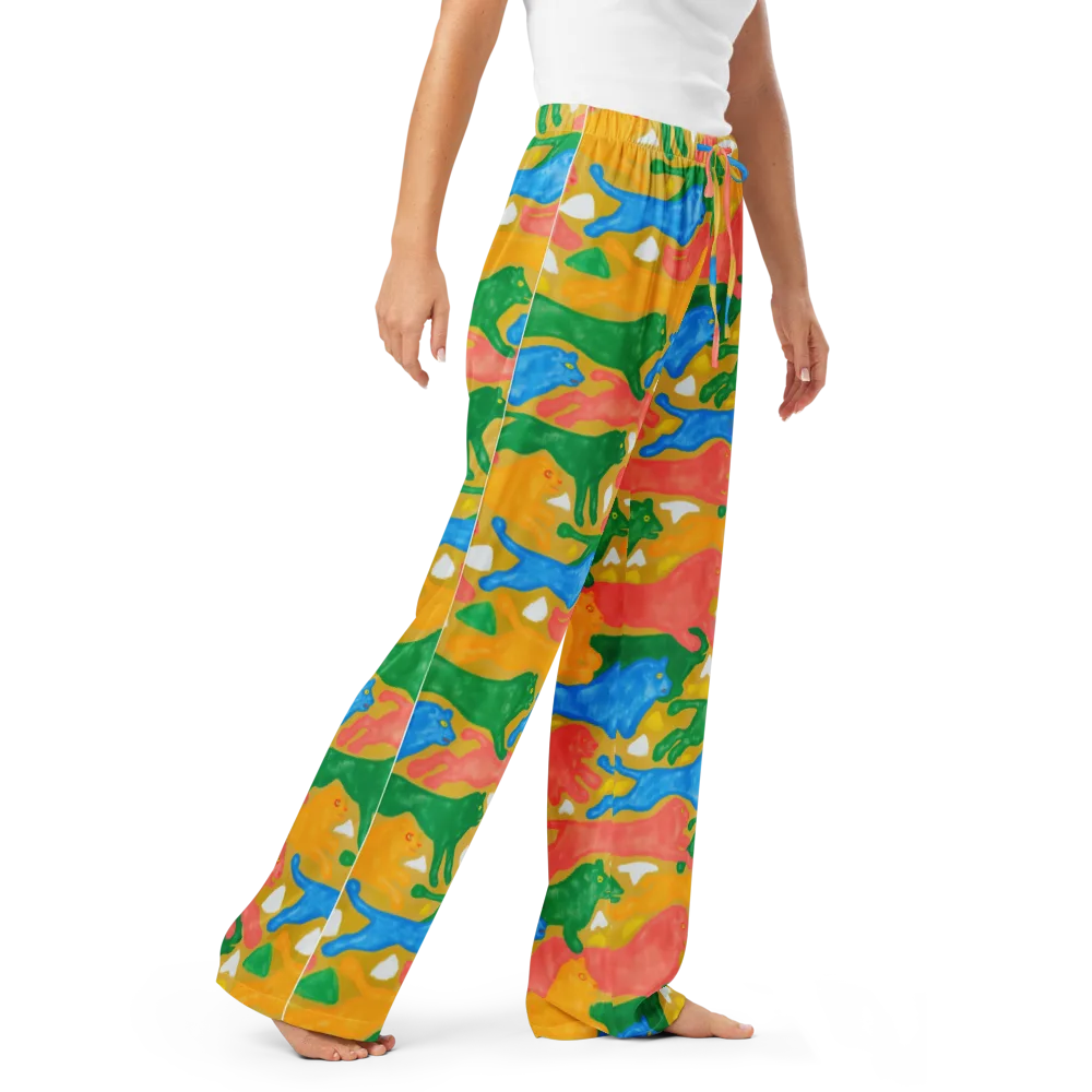 Color Run on Women's Pajama Pants — Right Front